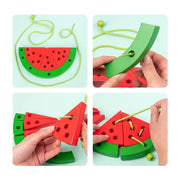 Wooden Watermelon Slice Stringing Game