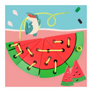 Wooden Watermelon Slice Stringing Game