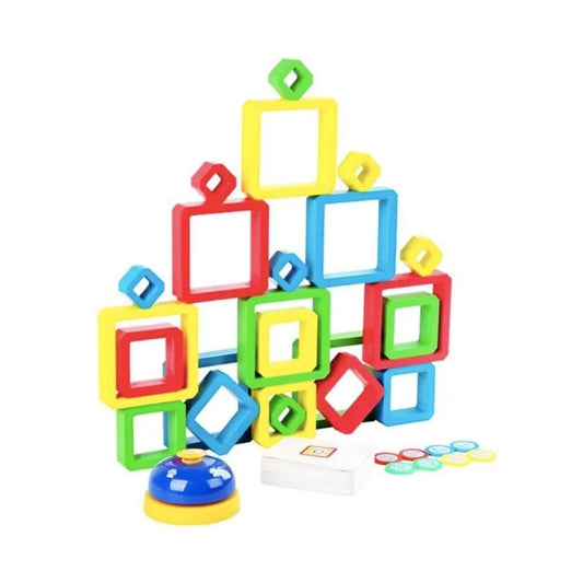 Frame Stacking Game, 81 Pieces, Wood and Cardboard, 1-4 Players