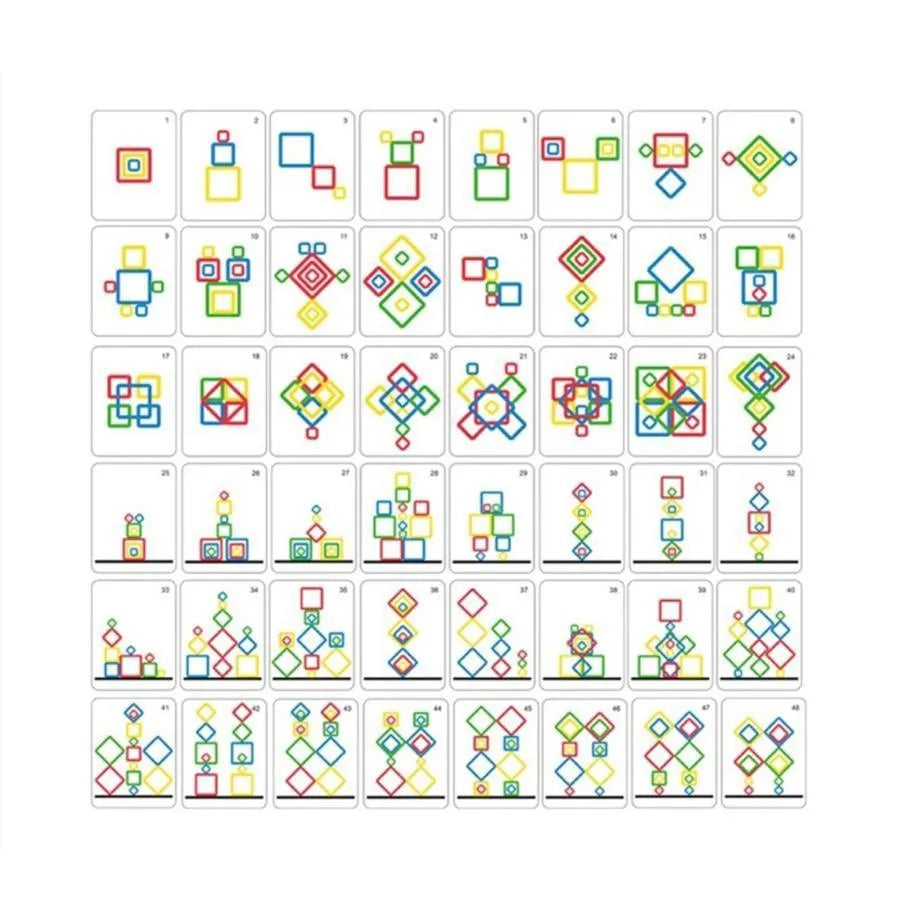 Frame Stacking Game, 81 Pieces, Wood and Cardboard, 1-4 Players