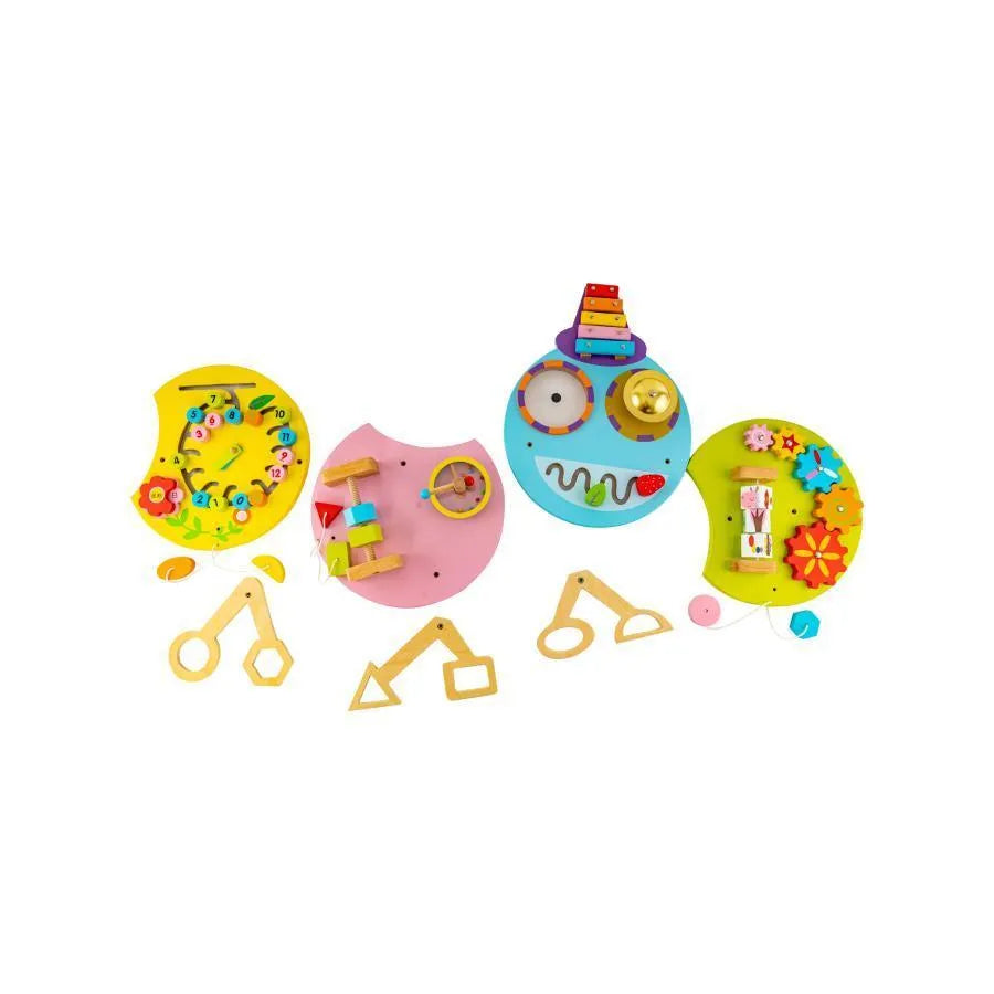 Montessori Multifunctional Educational Toy in the Shape of a Caterpillar, 12 Pieces, Multicolor, Wood