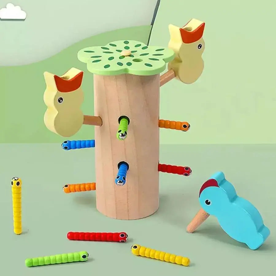 Multicolor Interactive Toy with Animals, Wood
