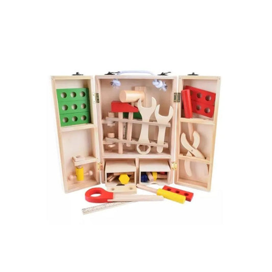 Toolbox Toy, 40 Pieces, Wood