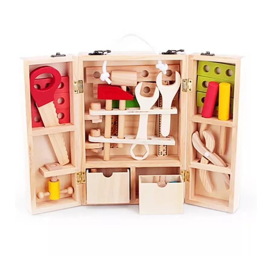 Toolbox Toy, 40 Pieces, Wood