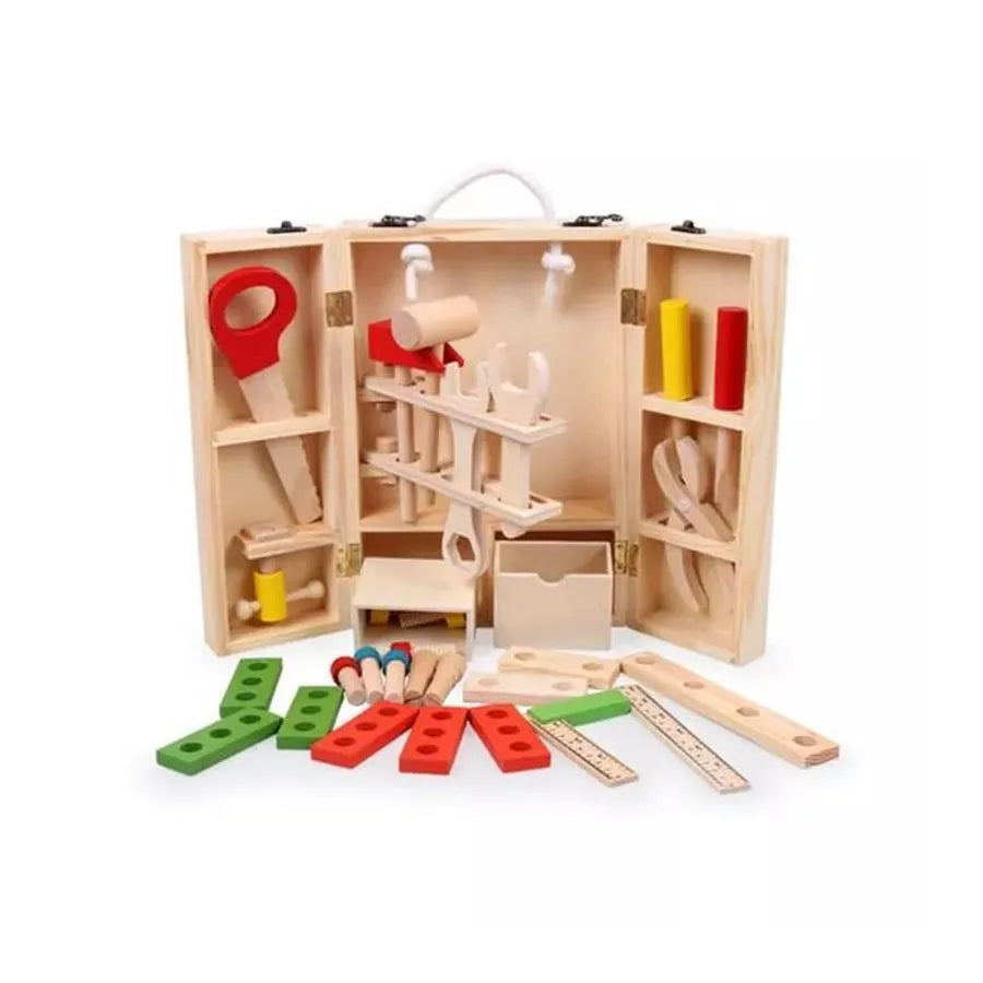 Toolbox Toy, 40 Pieces, Wood