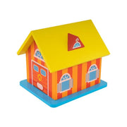 Piggy Bank Toy for Coins and Banknotes, 3 Pieces, Multicolor, Wood