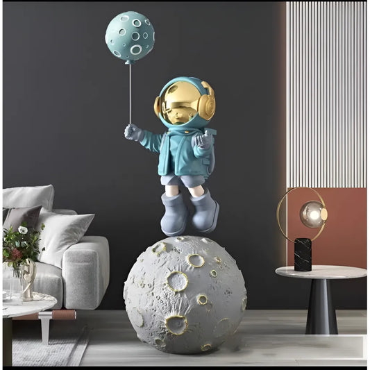 Astronaut LED Floor Lamp in Blue Resin