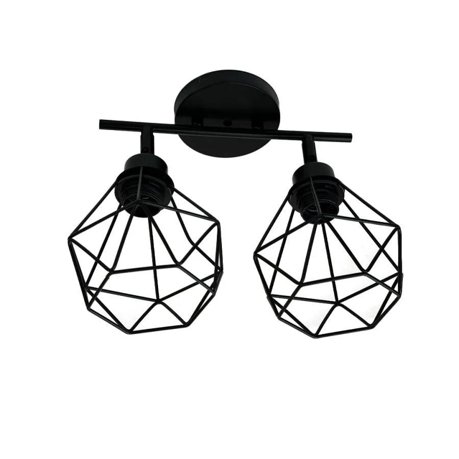 Aerope Chandelier, 2x E27, Metal, Black