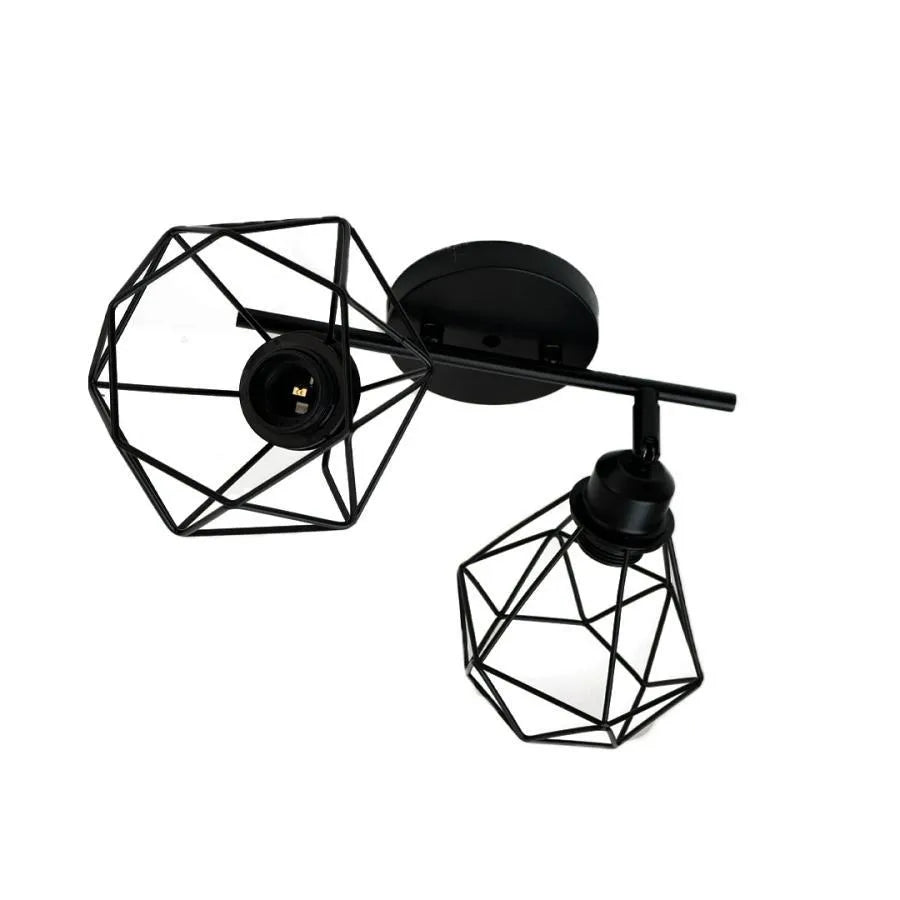 Aerope Chandelier, 2x E27, Metal, Black