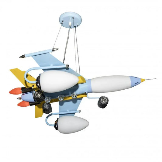 Airplane Chandelier 5x E14 Blue