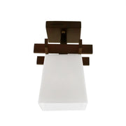 Cala Chandelier, 1 x E27, Brown with White, Wood and Glass