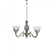 Rustic COTTAGE Chandelier, 3*E27, Antique Bronze, Metal and Glass