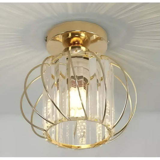 Cora 1XE27 Chandelier, Gold, Metal and Crystal