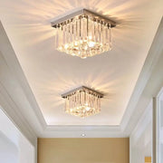 MARTINEZ Linear Luxe Crystal Chandelier, Diameter 35cm, 4x E14, Glossy Chrome