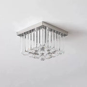 MARTINEZ Linear Luxe Crystal Chandelier, Diameter 35cm, 4x E14, Glossy Chrome