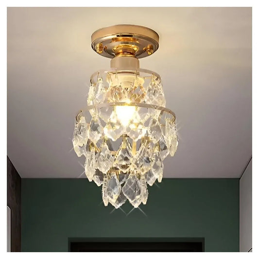 Ezzelin Crystal Chandelier, 1*E27, Metal, Gold