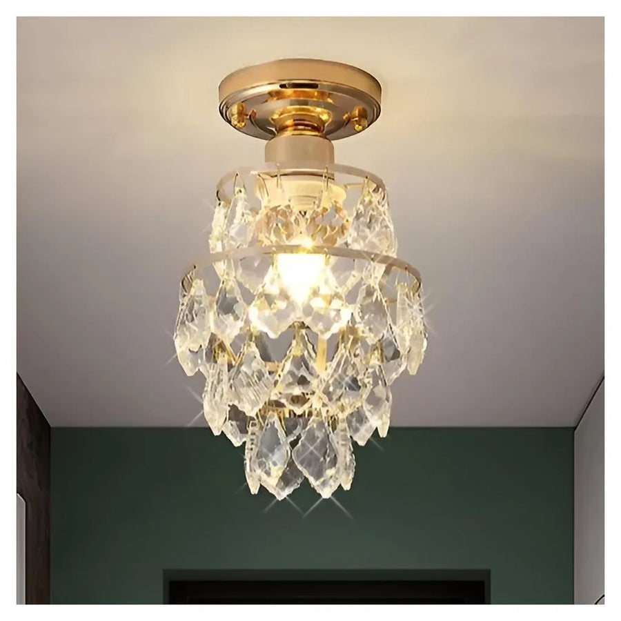 Ezzelin Crystal Chandelier, 1*E27, Metal, Gold