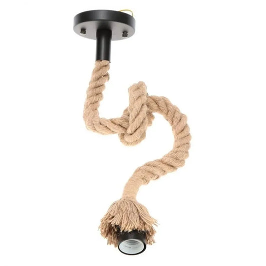 Harper Vintage Chandelier, 1xE27, Rustic Barn, Rope and Metal, 92cm