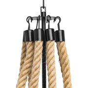 Indian Chandelier, 8*E27, Metal and Rope, Black