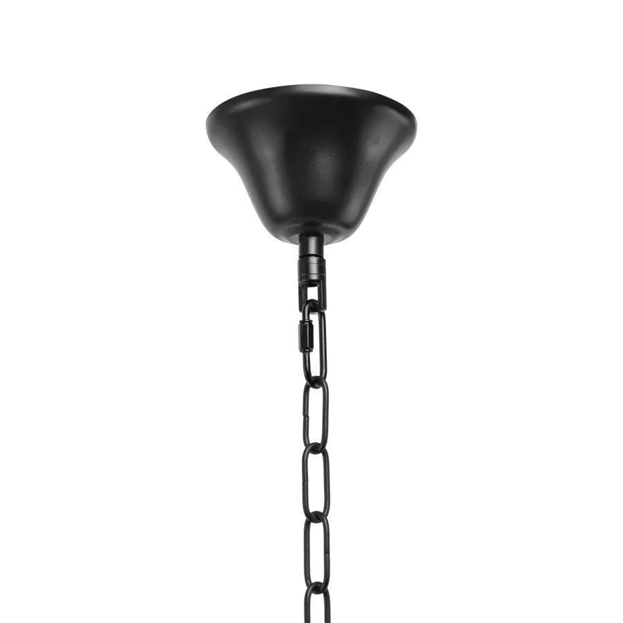 Indian Chandelier, 8*E27, Metal and Rope, Black