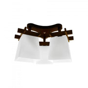 Jade Chandelier, 3*E27, White with Brown, Metal and Glass