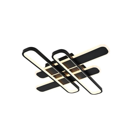 LED chandelier with remote control AFINA 120W, 4 Elements, Cold/Warm/Neutral light, Dimmable, Black