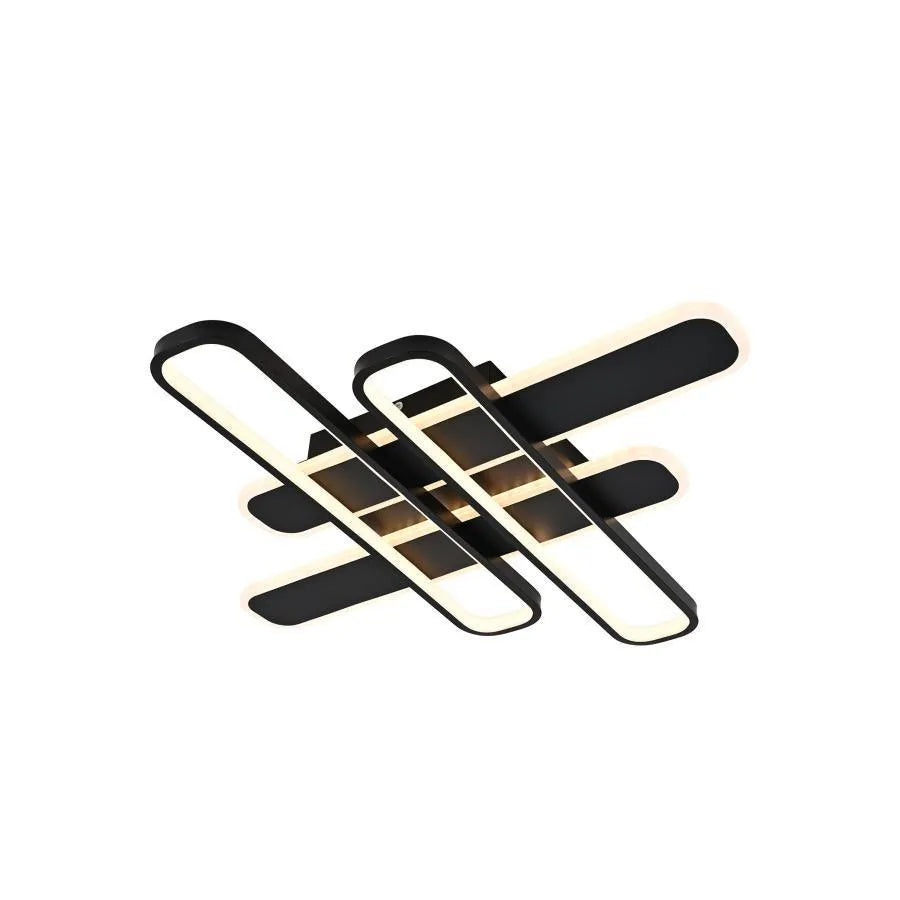 LED chandelier with remote control AFINA 120W, 4 Elements, Cold/Warm/Neutral light, Dimmable, Black