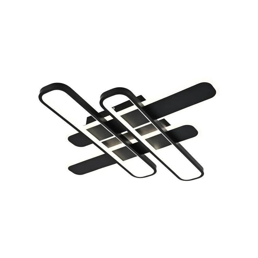 LED chandelier with remote control AFINA 120W, 4 Elements, Cold/Warm/Neutral light, Dimmable, Black