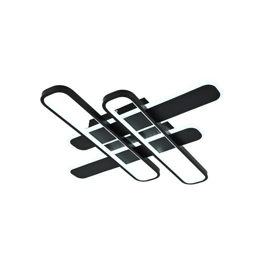 LED chandelier with remote control AFINA 120W, 4 Elements, Cold/Warm/Neutral light, Dimmable, Black