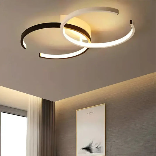 LED chandelier with remote control VECTOR SEMIARC 35W, 2 Elements, Cold/Warm/Neutral light, Dimmable, Black White