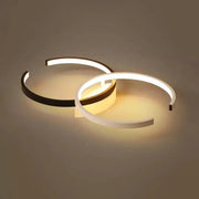 LED Chandelier VECTOR Semi-Arc, 28W, Metallic, White with Black, Remote Control, Cold/Warm/Neutral Light