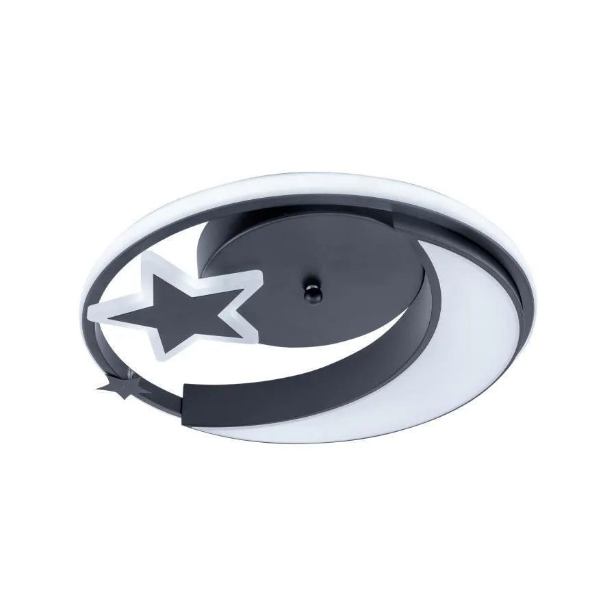 LED chandelier with remote control ALYONA 44W, Moon and Star, Cold/Warm/Neutral light, Dimmable, Black