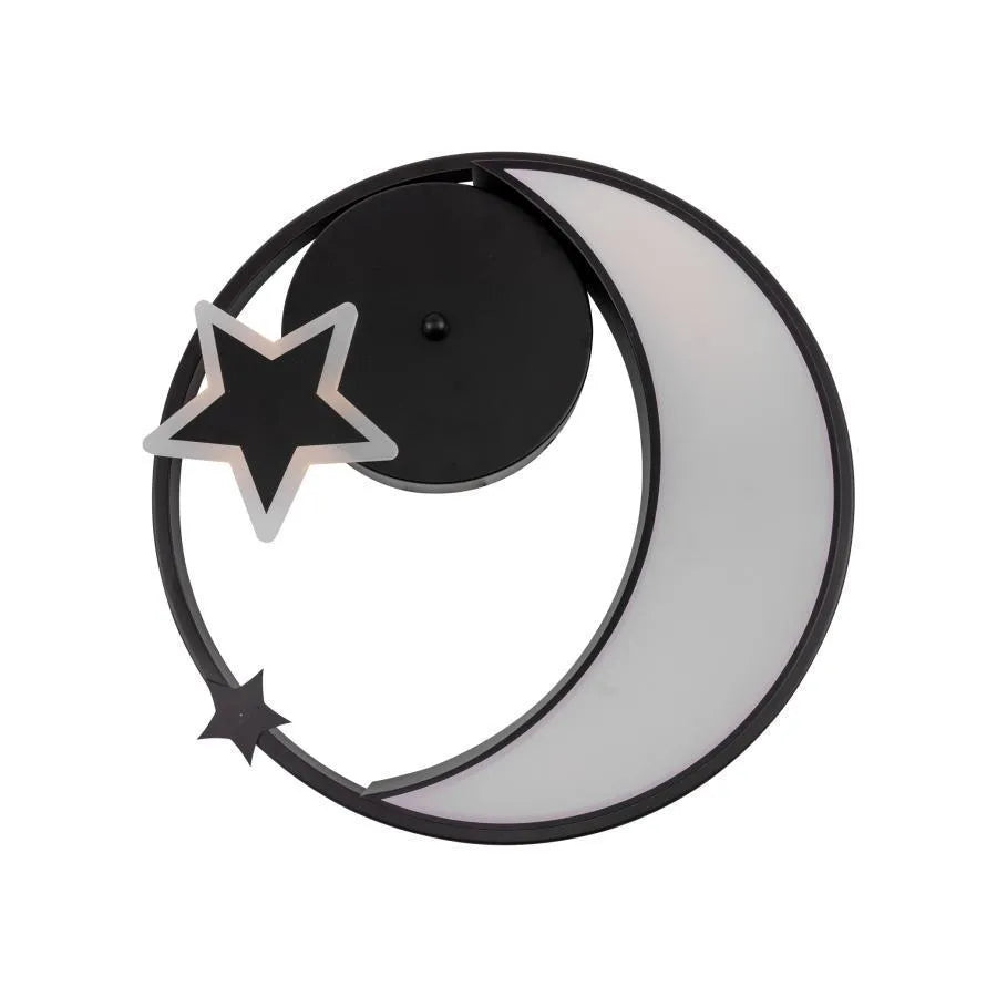 LED chandelier with remote control ALYONA 44W, Moon and Star, Cold/Warm/Neutral light, Dimmable, Black