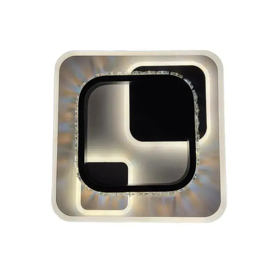 Crystal LED chandelier ARIELLA 40W, Square, Cold/Warm/Neutral light, Black