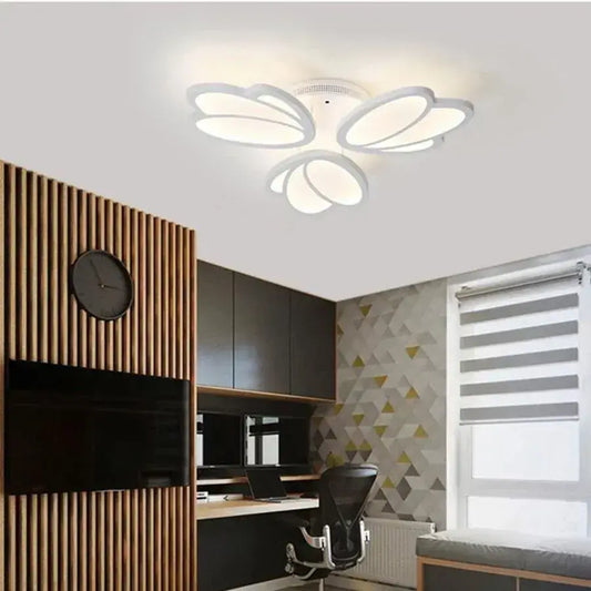 LED Chandelier with Remote Control TULIP, 47W, 3 Petals, Cold/Warm/Neutral Light, Dimmable, White