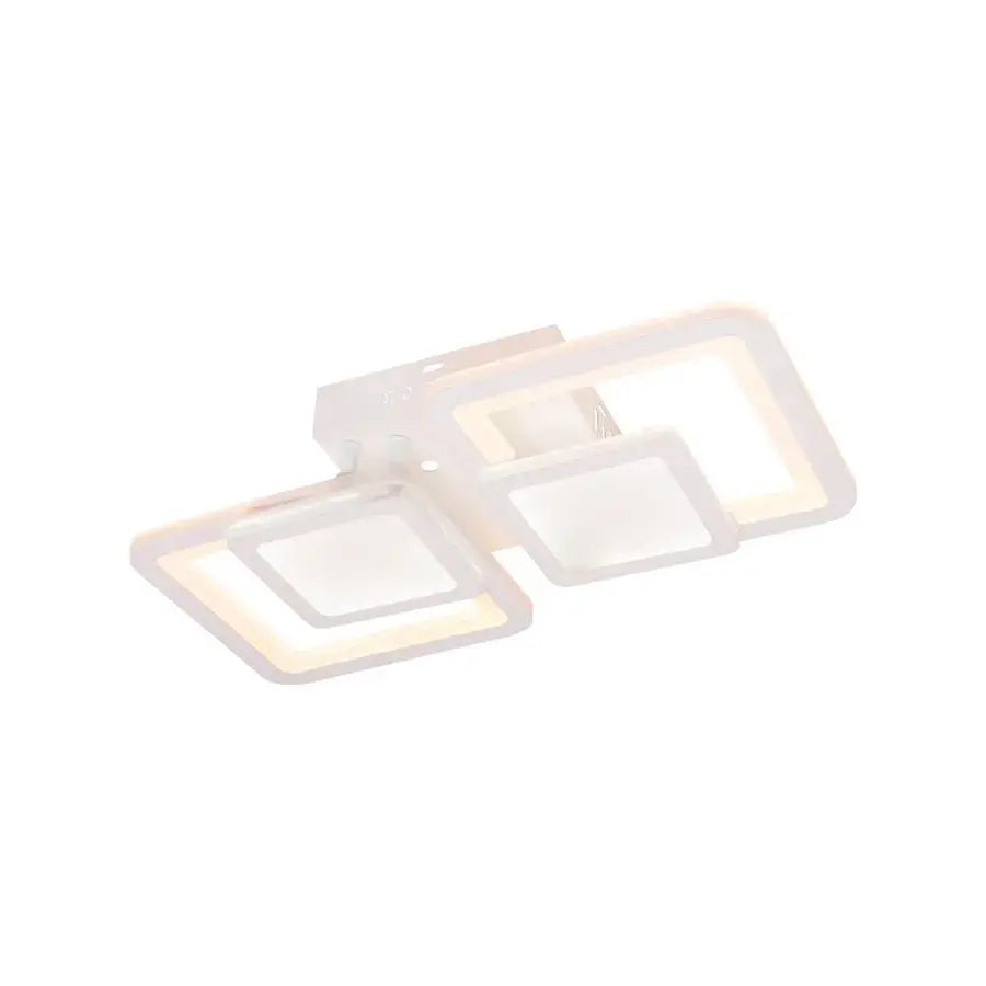 LED chandelier with remote control BALANS 44W, 2 Squares, Cold/Warm/Neutral light, Dimmable, White