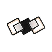 LED chandelier with remote control BALANS 44W, 2 Squares, Cold/Warm/Neutral light, Dimmable, Black