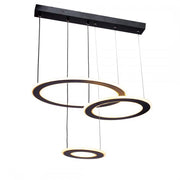 White LED Chandelier 99W Black with Remote Control