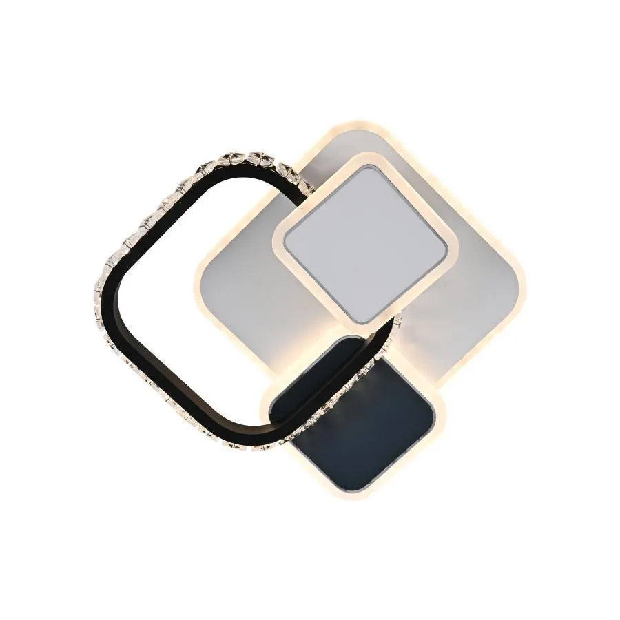 LED crystal chandelier GELLA 48W, Square, Cold/Warm/Neutral light, Black White