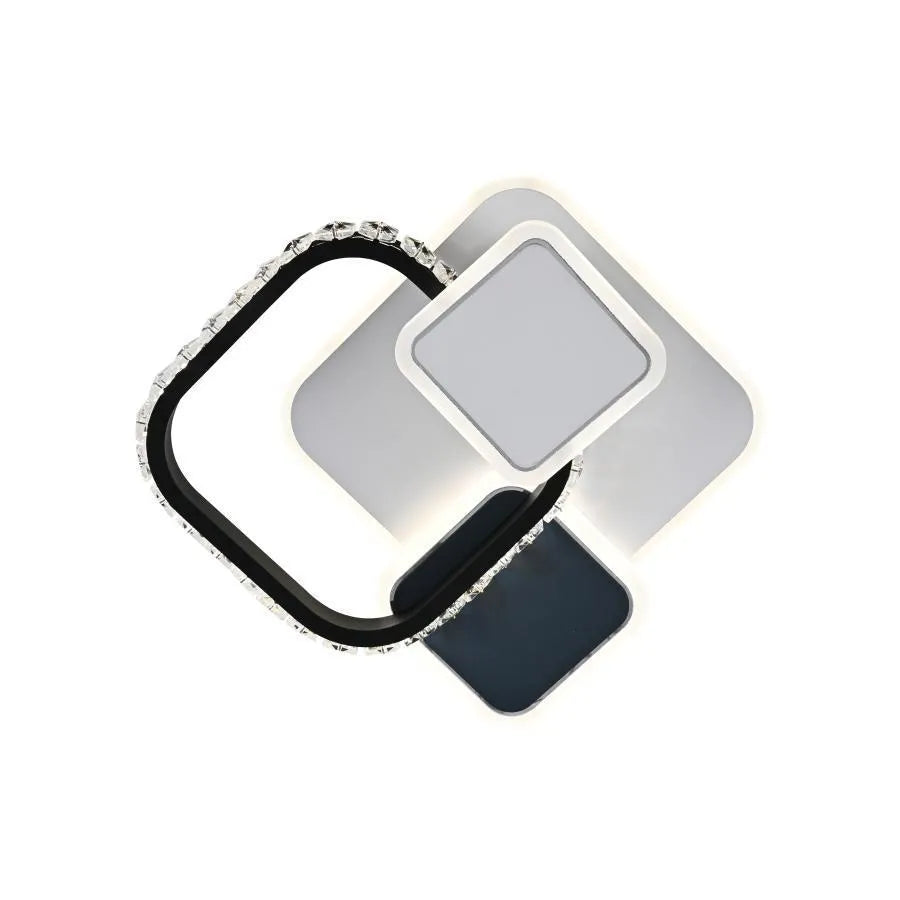 LED crystal chandelier GELLA 48W, Square, Cold/Warm/Neutral light, Black White