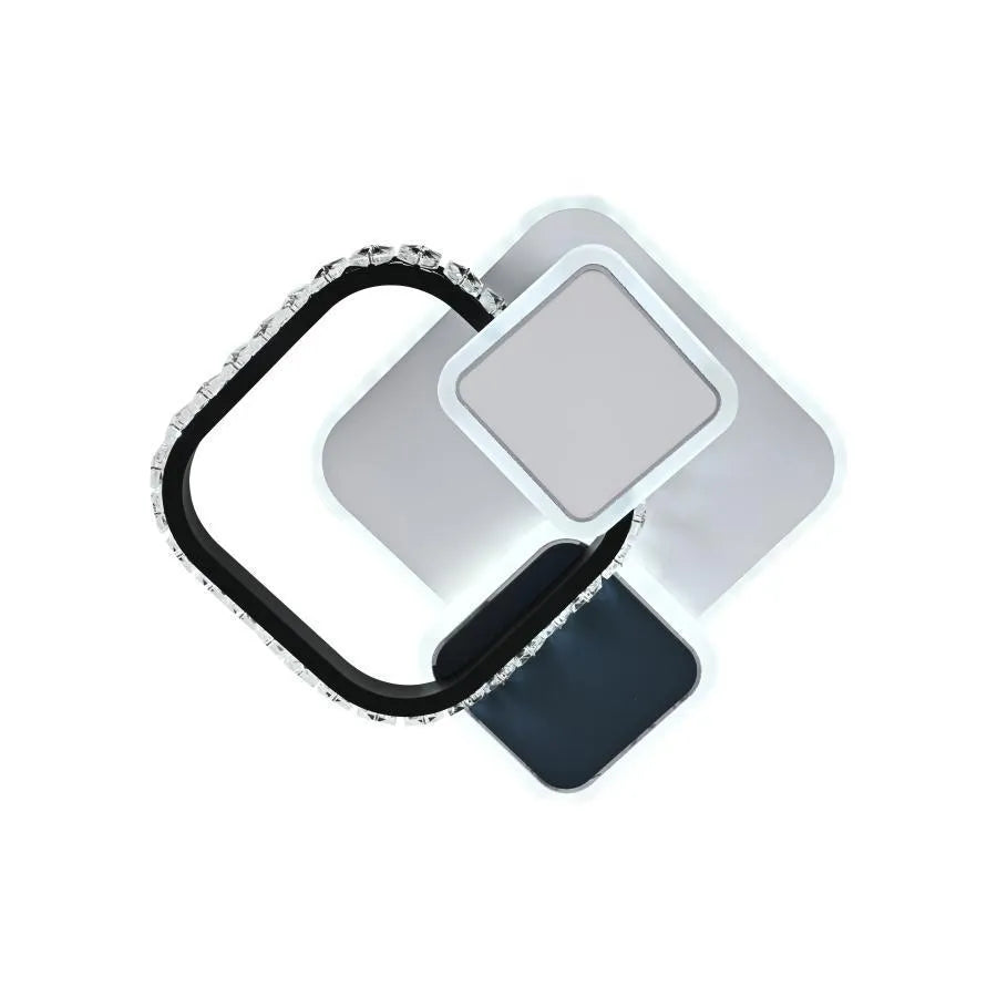 LED crystal chandelier GELLA 48W, Square, Cold/Warm/Neutral light, Black White