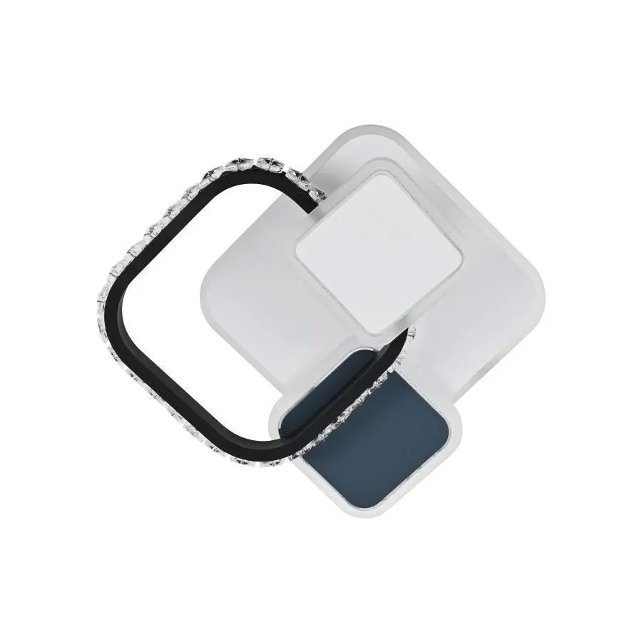 LED crystal chandelier GELLA 48W, Square, Cold/Warm/Neutral light, Black White