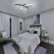 LED chandelier with Carolina remote control, 81W, 3 squares, cold/hot/neutral light, unkind, black