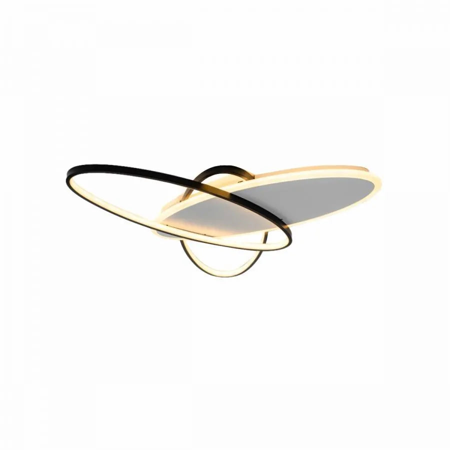 LED chandelier with remote control LIGURIA 81W, 3 Ovals, Cold/Warm/Neutral light, Dimmable, Black White
