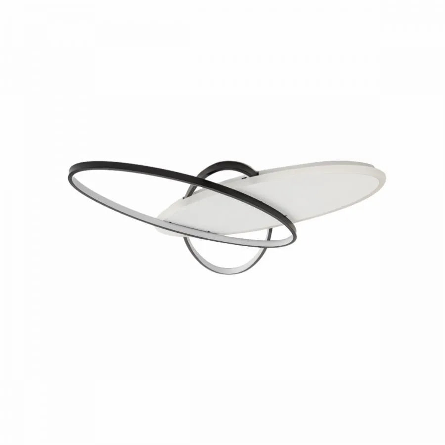 LED chandelier with remote control LIGURIA 81W, 3 Ovals, Cold/Warm/Neutral light, Dimmable, Black White