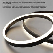 Suspended LED chandelier with remote control CASIANA 41W, 2 Circles, Cold/Warm/Neutral light, Dimmable, Black, Height Adjustable