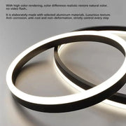 Suspended LED chandelier with remote control CASIANA 84W, 3 Circles, Cold/Warm/Neutral light, Dimmable, Black, Height Adjustable