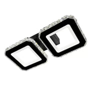 LED crystal chandelier QUADRIS 24W, 2 Squares, Cold/Warm/Neutral light, Dimmable, Black