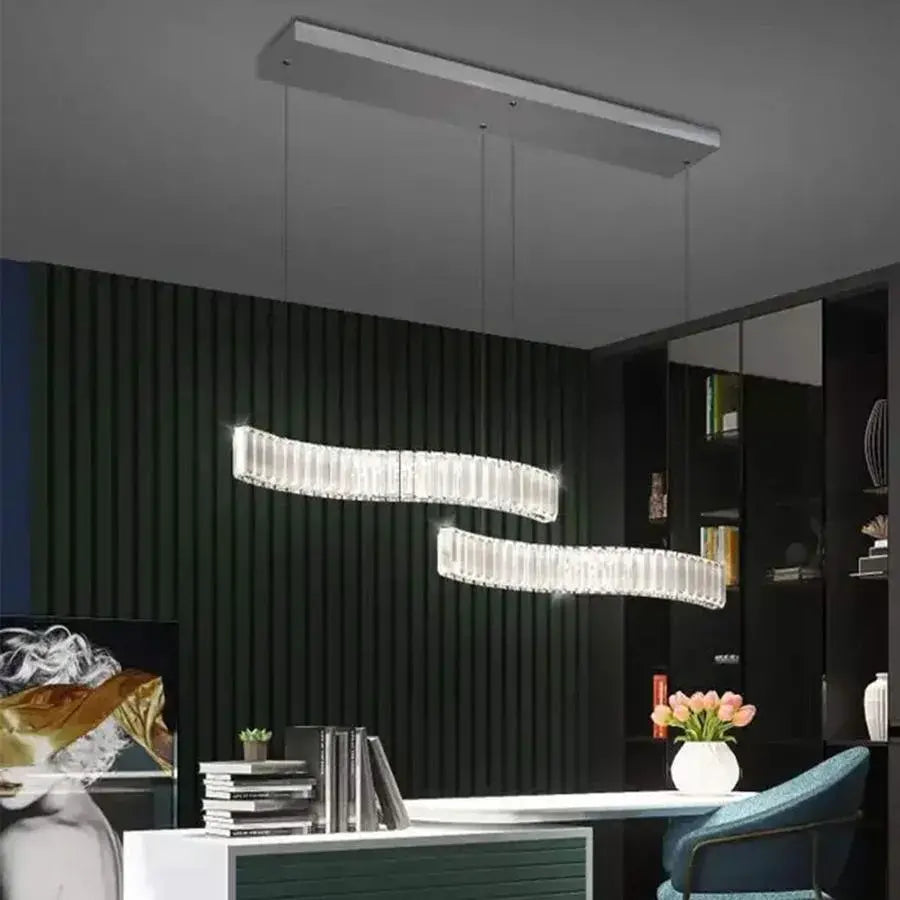 Crystal LED Chandelier with Remote Control Merve 24W Glossy Chrome
