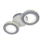 LED chandelier with remote control and crystal NOVA ROTONDA 29W, 2 Circles, Cold/Warm/Neutral light, White